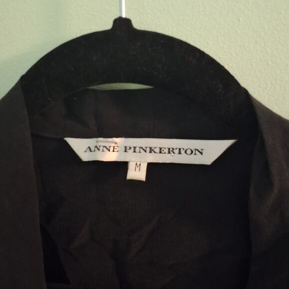 VINTAGE Anne Pinkerton 1980s Black Open Wrap Cardigan Blouse Size Medium - Picture 10 of 10
